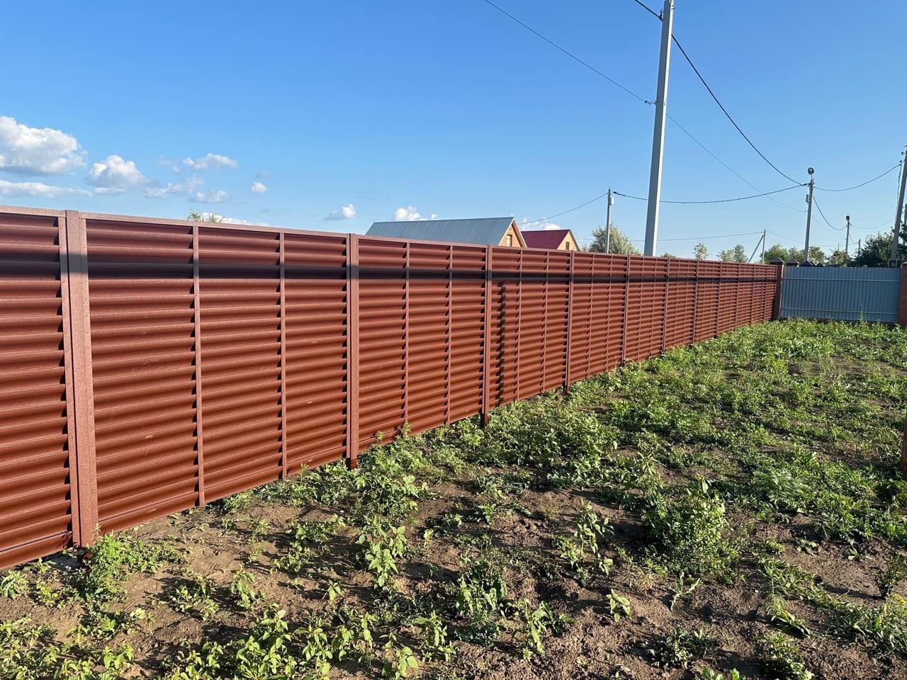 Забор из ламелей Еврожалюзи 53м RAL8017/8017 Шоколад двусторонний МАТТЕ в Аксае
